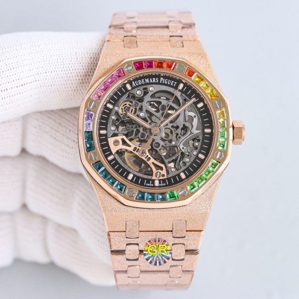 Audemars Piguet Royal Oak Men's 41mm Frosted Gold Skeleton Super Clone 1087896847