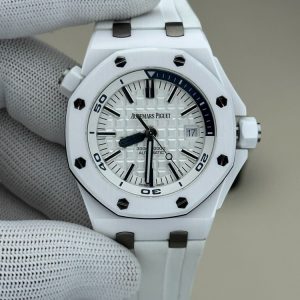 Premium Audemars Piguet Royal Oak Super Clone Watch in White Ceramic 1112374809 - front view