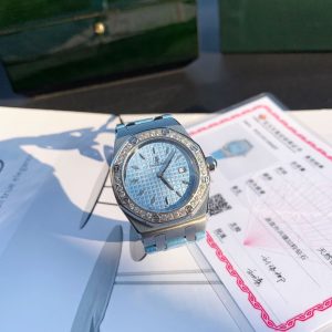 Audemars Piguet Royal Oak 67601 Diamond Ladies Super Clone Watch 1130045285 - front view | Audemars Piguet